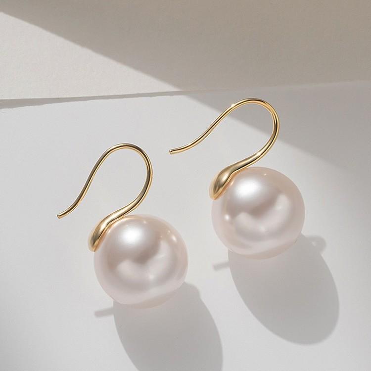 Серьги-гвоздики Simple Pearl Light Luxury Temperament французского дизайна высокого класса, экологически чистые