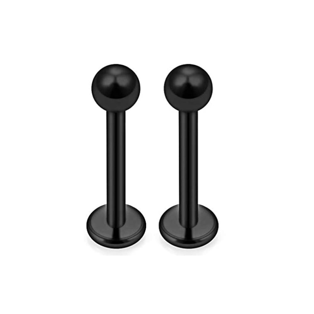 1-16pcs 16G Stainless Steel Lip Rings Studs Medusa Labret Monroe Tragus Helix Cartilage Forward Earrings Piercing Jewelry Black