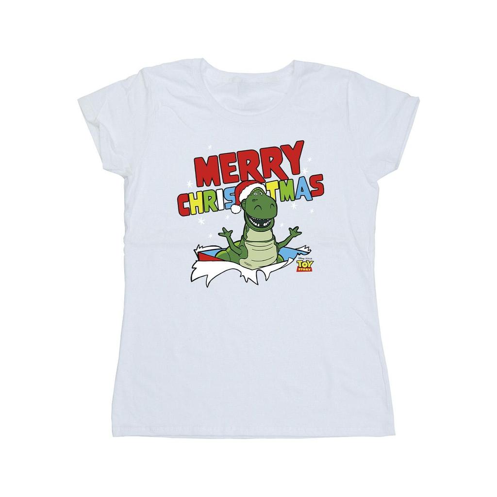 Disney Womens/Ladies Toy Story Rex Christmas Burst Cotton T-Shirt