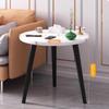 White Stone Pattern Double-Layer Round Side Table