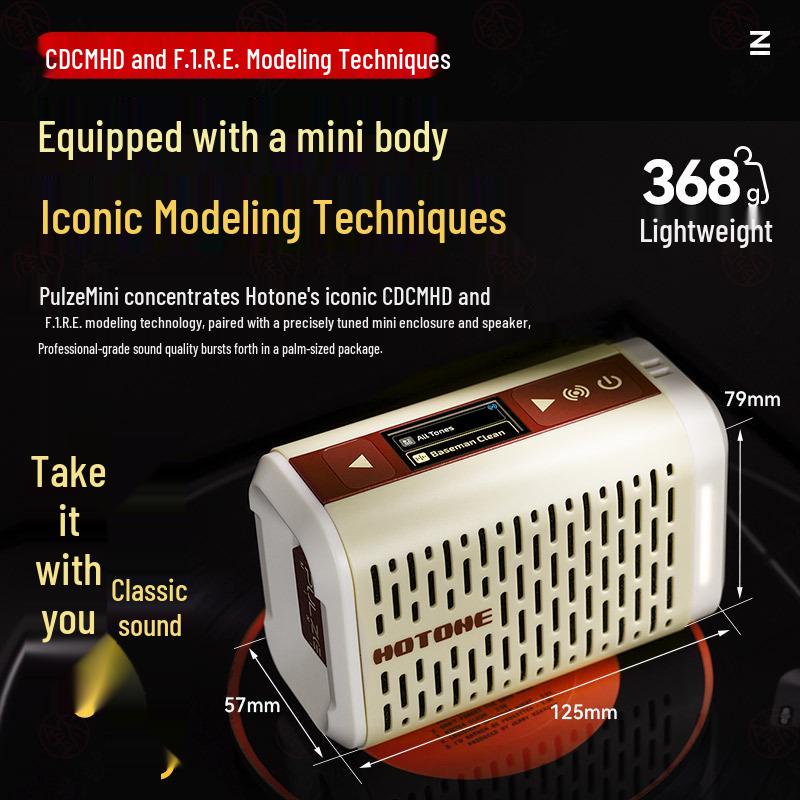 Hotone Pulze Mini Bluetooth Electric Guitar & Bass Amplifier/Speaker for Outdoor Performance