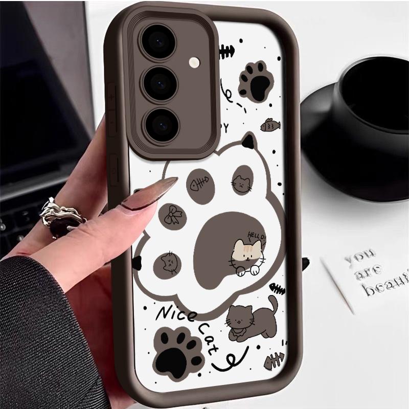 Корейский милый чехол для телефона с кошачьей лапкой для Samsung Galaxy Case S24 S23 S22 S21 Ultra Plus Fe A55 A54 A53 A52 A35 A25 A15 5G Y2k Чехол