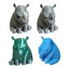 Украшение в виде сердитого маленького носорога, напечатанное на 3D-принтере, статуэтка носорога, настольная статуэтка носорога для украшения полки стола в домашнем офисе