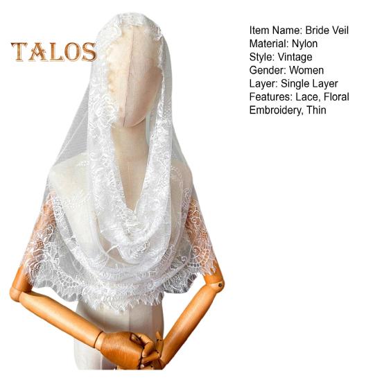 Кружевная фата невесты, прозрачная кружевная тонкая мантилья, цветочная вышивка, чистый цвет, традиционная святая, винтажная, свадебная, выпускной, для особых случаев, головной убор