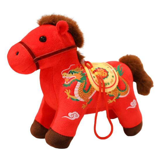 Cute Mini Horse Pendant Keychain Good Luck Horse Ornament Simulation Stuffed Animal Chinese Zodiac Horse Gift