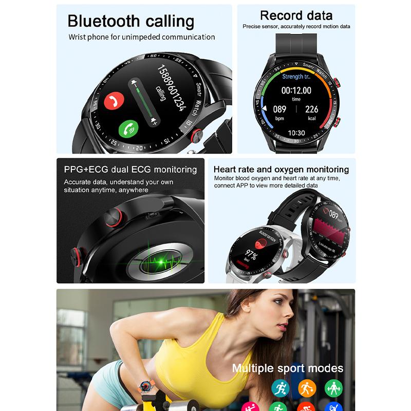 2024 Смарт-часы ЭКГ+ППГ Бизнес Bluetooth Вызовы Мониторинг сердечного ритма Артериального давления Спортивные сообщения Напоминание Смарт-часы