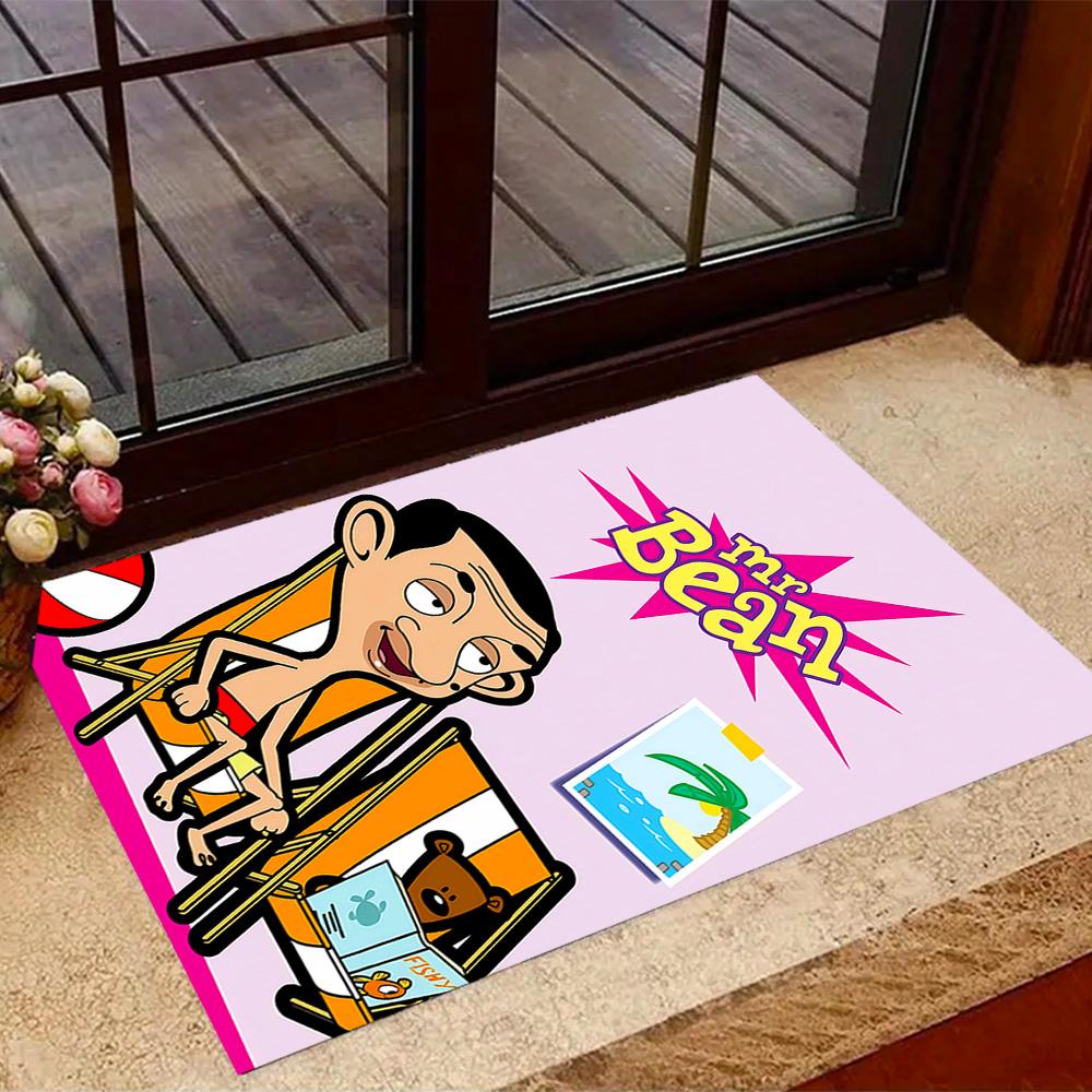 Mr Bean's Silly Adventure Themed Anti-Slip Rugs - Polyester Home Decor, Suitable for Bedrooms, Living Rooms, Doorways, Studios, and Decorations