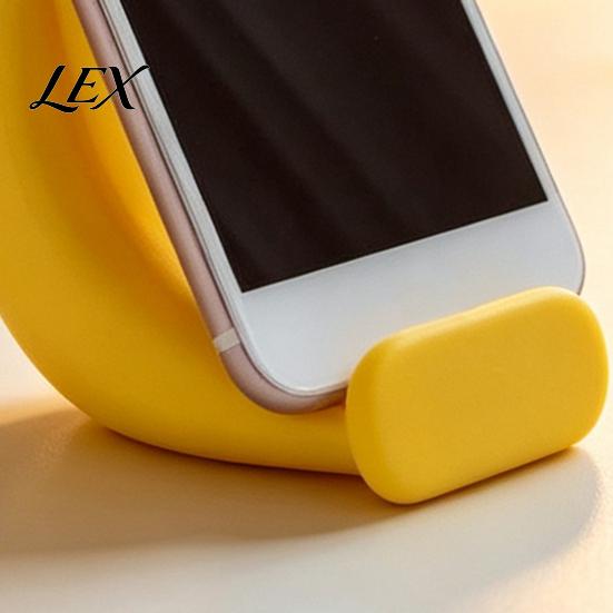 Sturdy Mobile Device Display Holder Cute Banana Phone Stand, Fun Desktop Holder, 3D Printed Creative Desk Ornament, Stress Relief Gift for Home Office