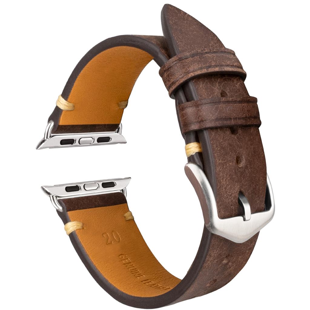 Матовый коричневый ремешок для часов из натуральной кожи, сменный для Apple Watch Series 7 8 SE, индивидуальный аксессуар-замена браслета