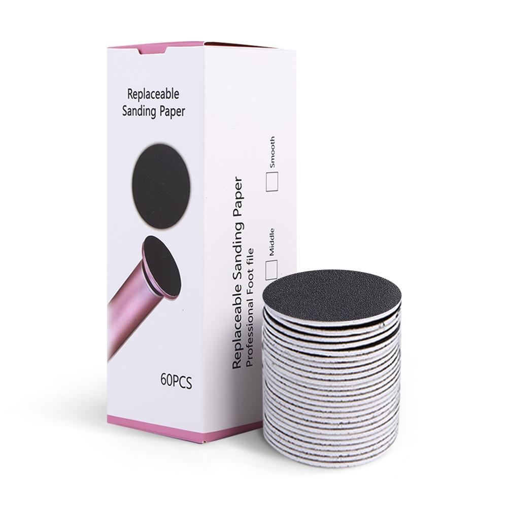 60 шт. сменных наждачных дисков для удаления омертвевшей кожи стоп, совместимых с инструментами для педикюра и отшелушивания мозолей