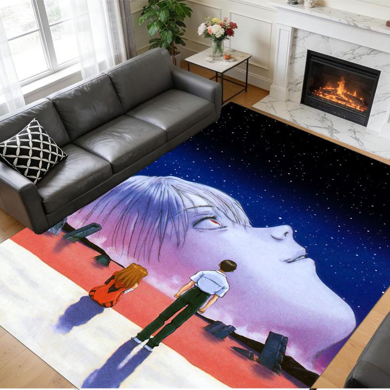 Crystal Velvet Rug Soft Non Slip Indoor Floor Mat Home DecorNeon Genesis Evangelion