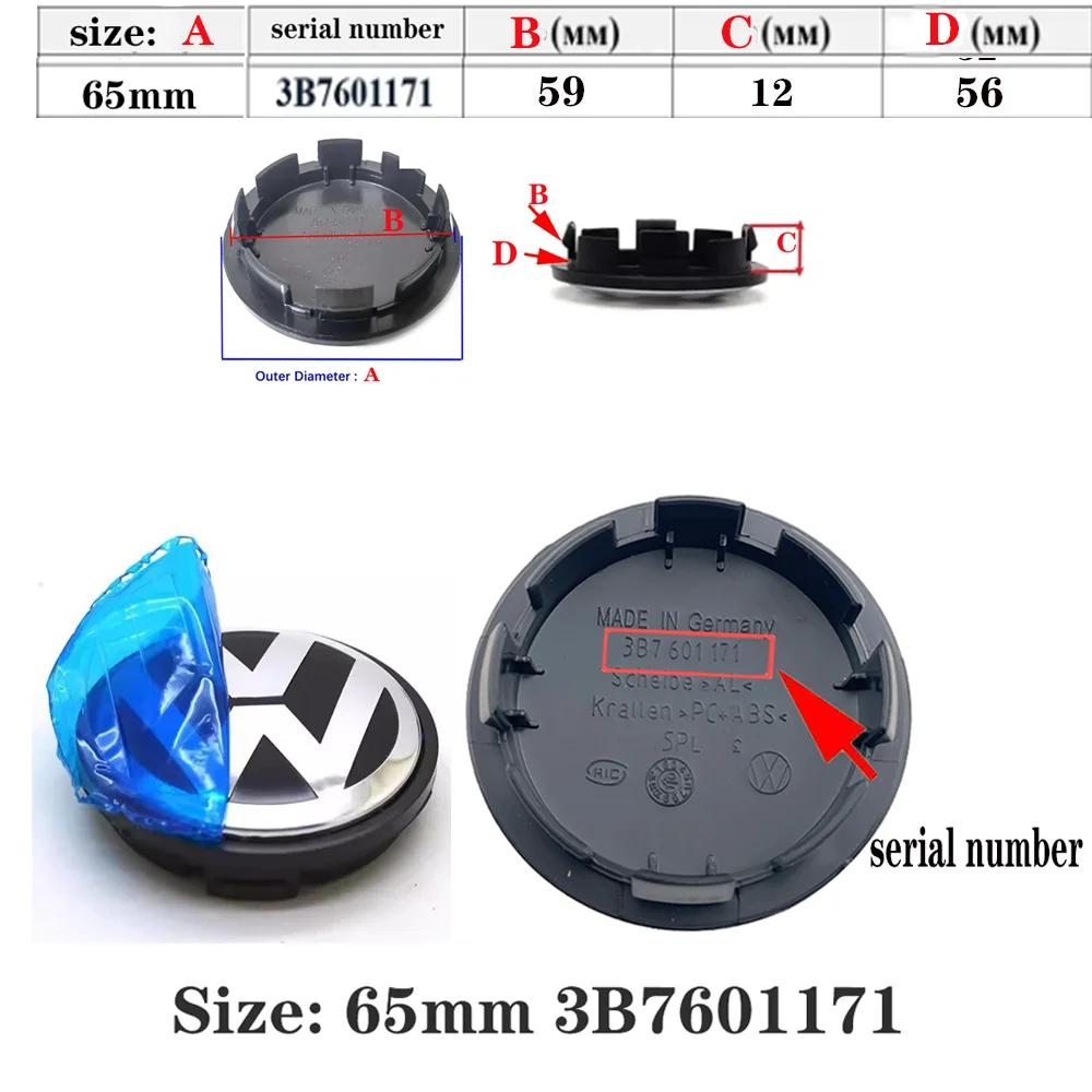 LVAXC1 4pcs 55MM 56MM 65MM 70MM Car Wheel Center Hub Caps Cover for VW Volkswagen Golf Polo Passat Touran CC B5 B6 B7 Jetta accessories