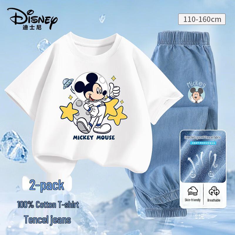 Disney Комплект: детская футболка с коротким рукавом и джинсы
