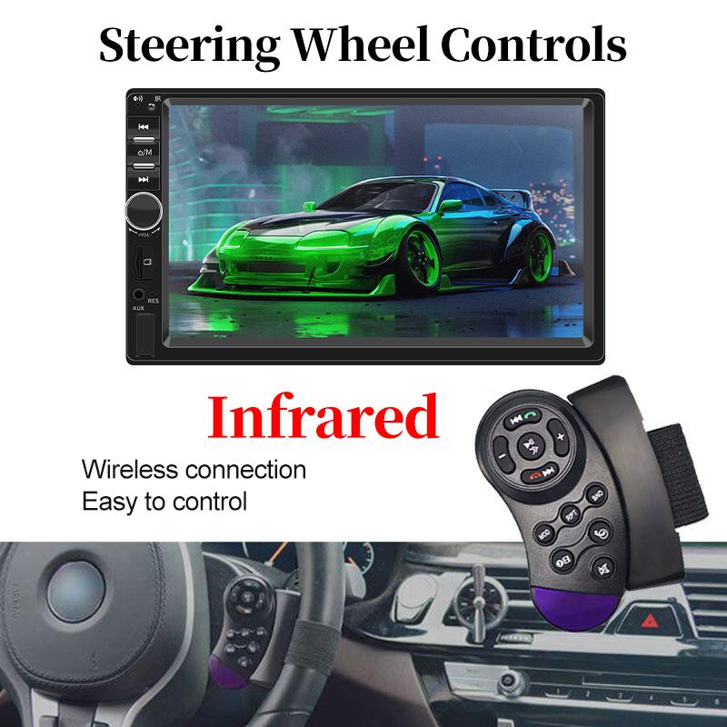 Carplay Android Auto7 Inch 1 Din Car Radio MP5 Multimedia Player Touch Screen FM ISO Power Aux Input USB Mirror Link Universal A
