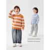 Right European Style Boys' Winter Casual Round-Neck Striped Sweater 2025 Winter New Knit Top Children's Clothing