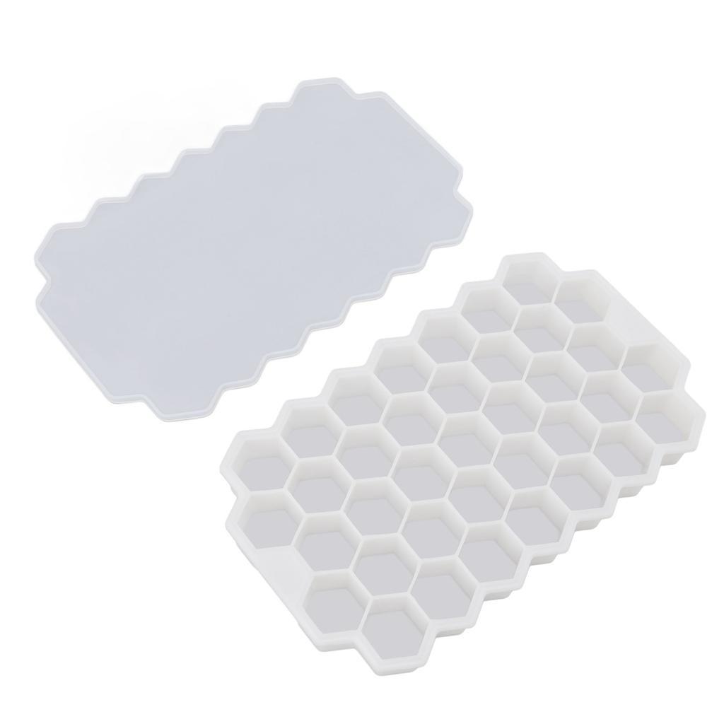Форма для льда на 37 ячеек, гибкая силиконовая, с сотами, самодельная коробка для пищевых добавок, лоток для кубиков льда белого цвета с
