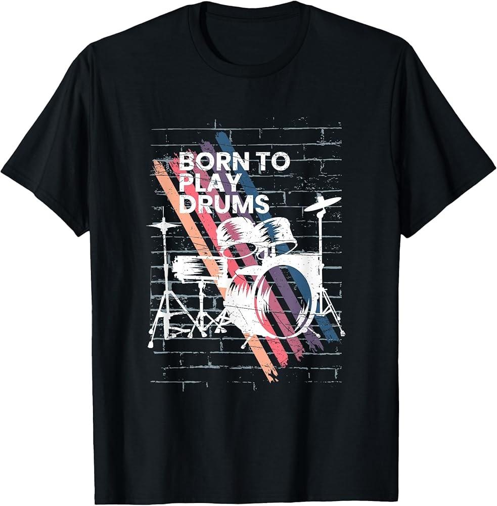 Cool Drum Kit Percussion Retro Drummer T-shirt T-Shirt