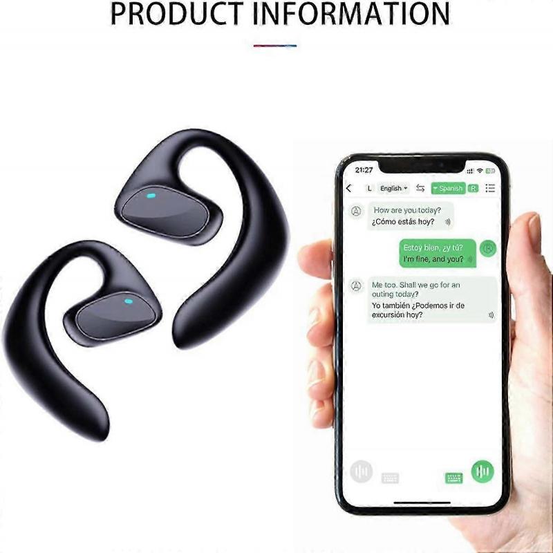 Наушники-переводчики, Bluetooth-переводчик голоса, Черная версия — Идеально для путешествий и учебы