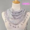 New Women Lace Monochrome Korean Triangle Scarves 140x48cm Fashionable Hollow Out Shawl Solid Rose Triangle Scarf