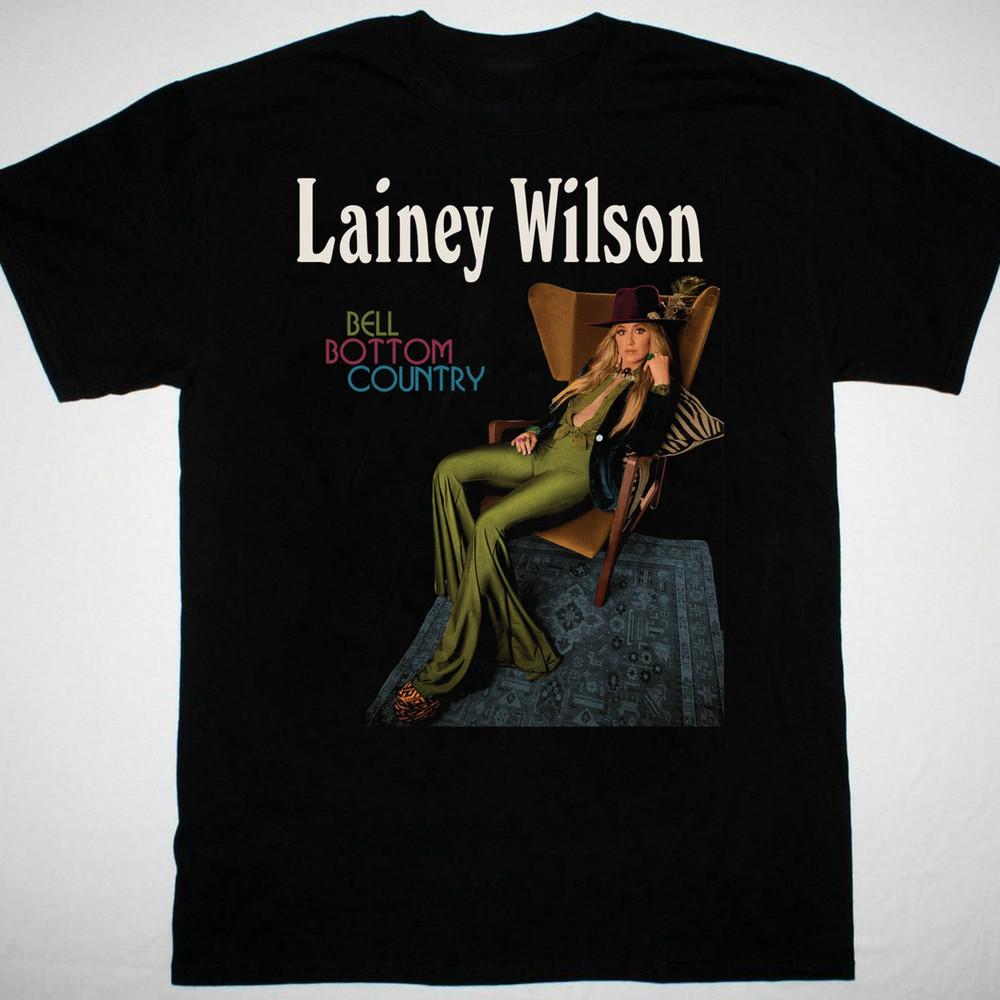 Lainey Wilson Bell Bottom Country T-shirt Black Short Sleeve All Sizes 1F2338