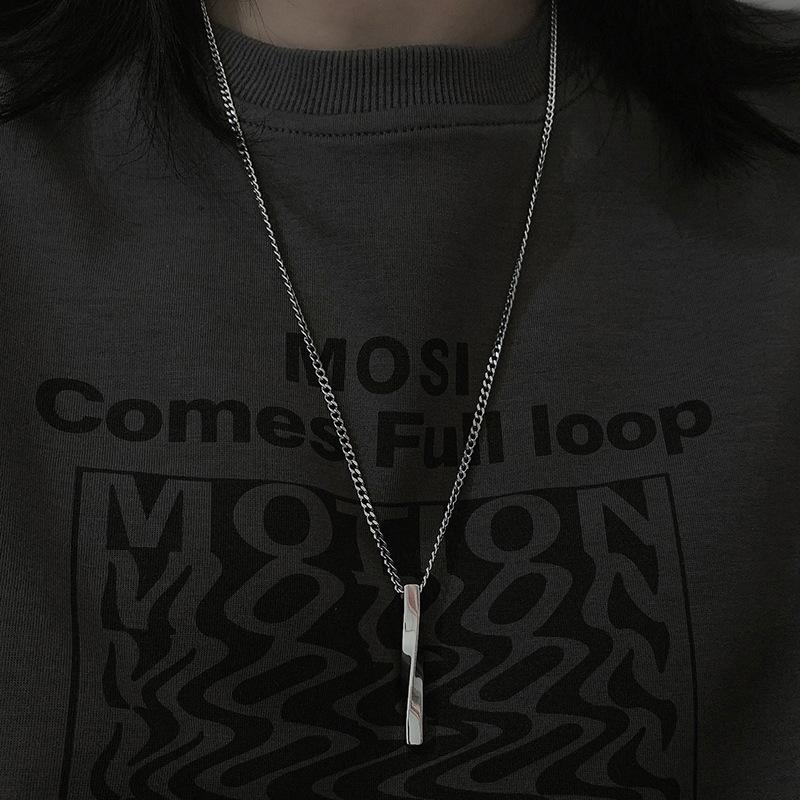 Серебряный цвет винт длинная цепочка ожерелье личности мужские ювелирные изделия геометрический кулон ожерелье
