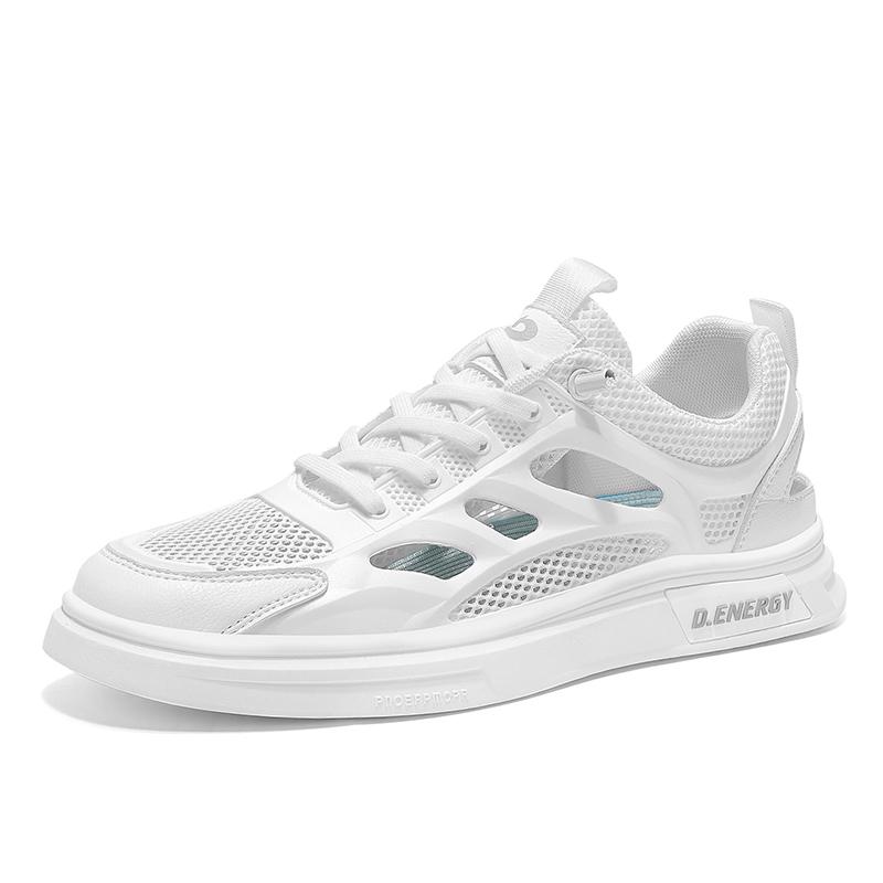 Мужская летняя сетчатая перфорированная дышащая нескользящая сетчатая обувь белая обувь повседневная спортивная модная обувь дышащие тонкие сандалии