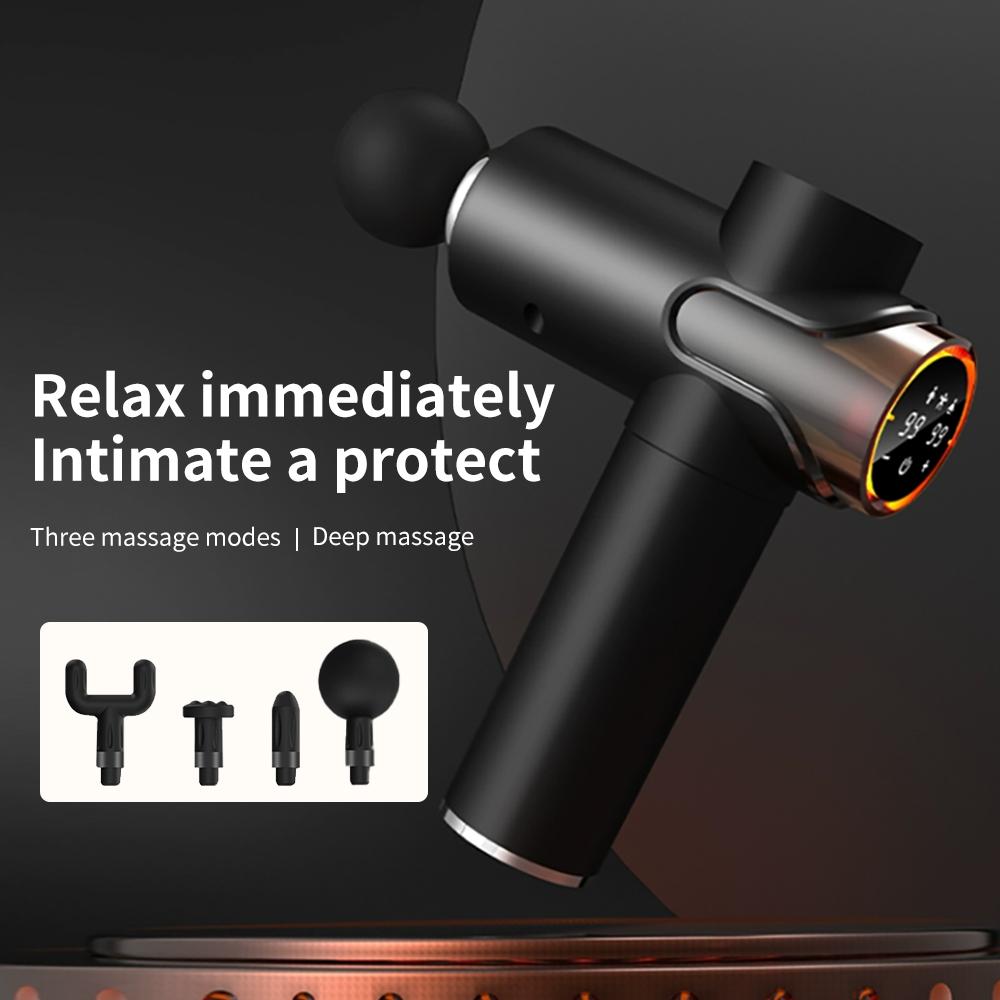 Профессиональный массажный пистолет для глубоких тканей - 99 уровней скорости, 4 насадки, перезаряжаемый перкуссионный массажер для мышц для облегчения боли