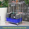 Floor-Standing Stainless Steel Movable Mop and Broom Holder - Punch-Free Bathroom Storage Organizer