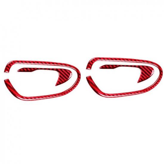 Red Carbon Fiber 2 Door Handle Sticker Trim For Honda Civic 2006-2011