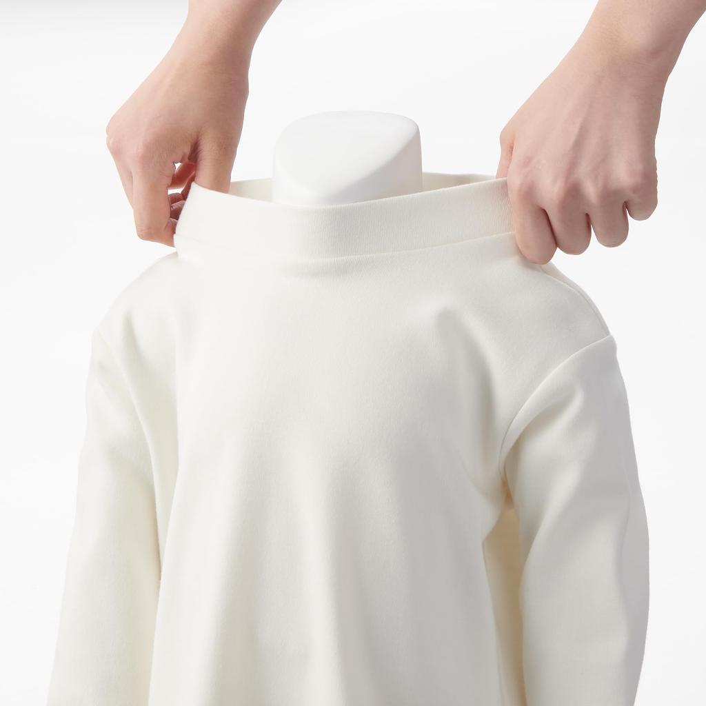 MUJI Футболка Baby Brushed Smooth Knit High Neck Long Sleeve Unisex Baby CC23TA4A Smoky Blue Baby 80