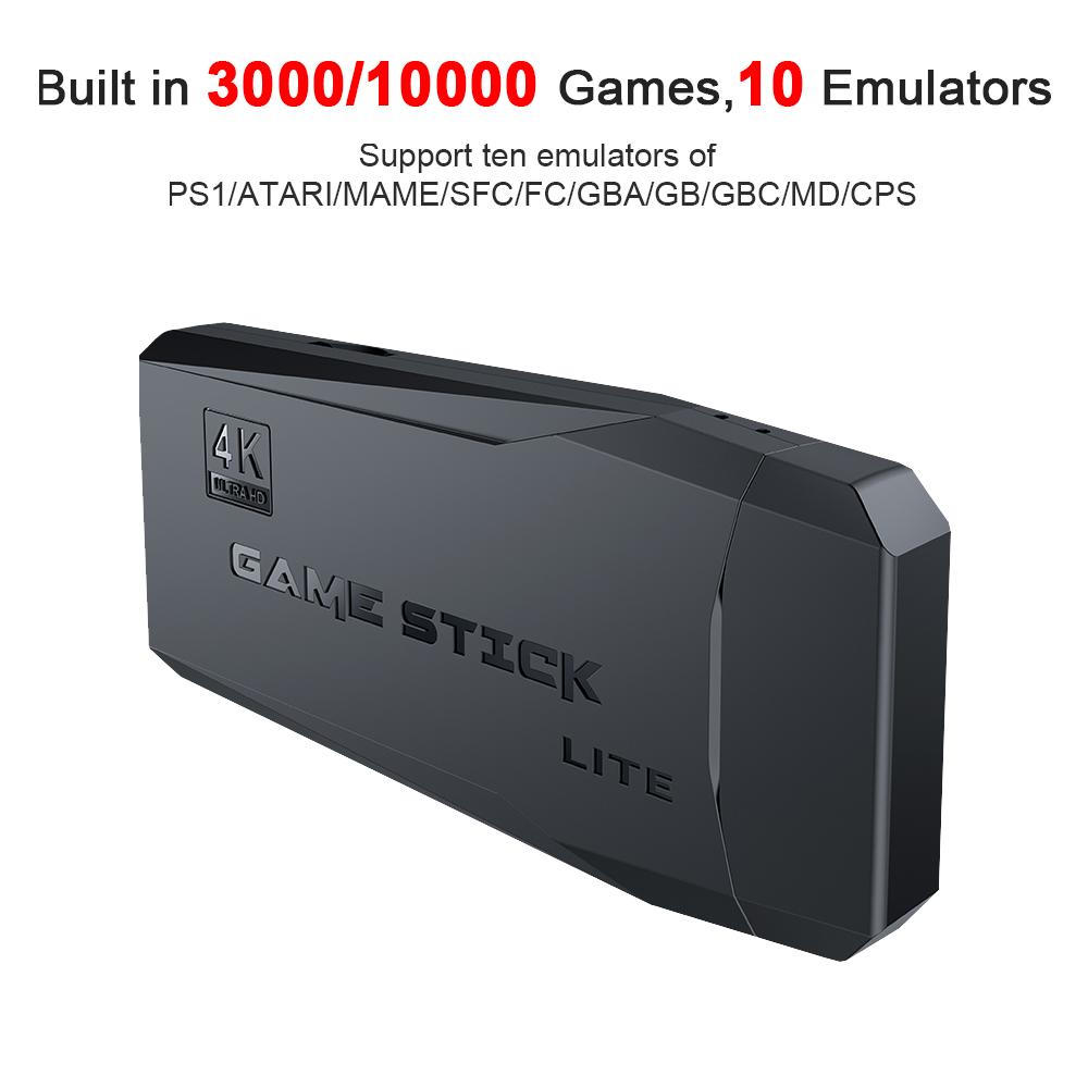 Игровая приставка 4K HD, ТВ-игровая приставка 32G 64G 10000 игр для PS1/FC/GBA, беспроводной контроллер, ретро мини-портативный игровой плеер