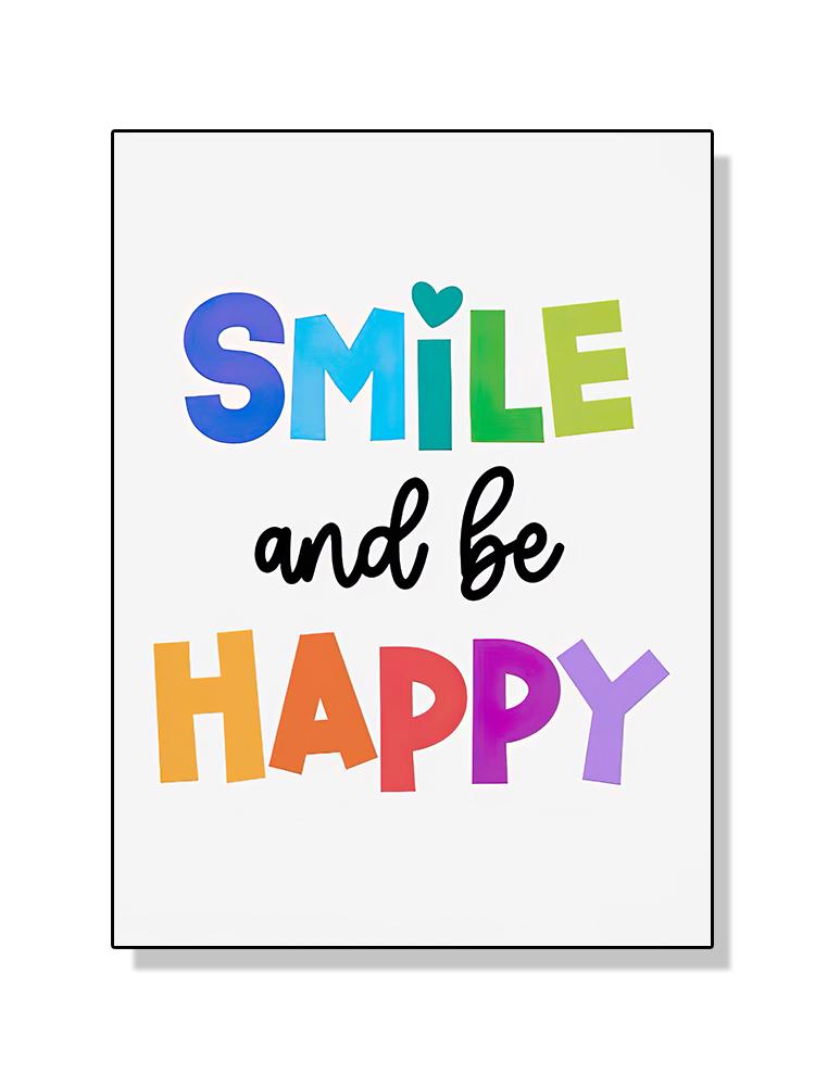 Inspirational Quote Know Your Worth Smile And Be Happy Poster Canvas Painting Abstract Wall Art For Living Room Home Decor