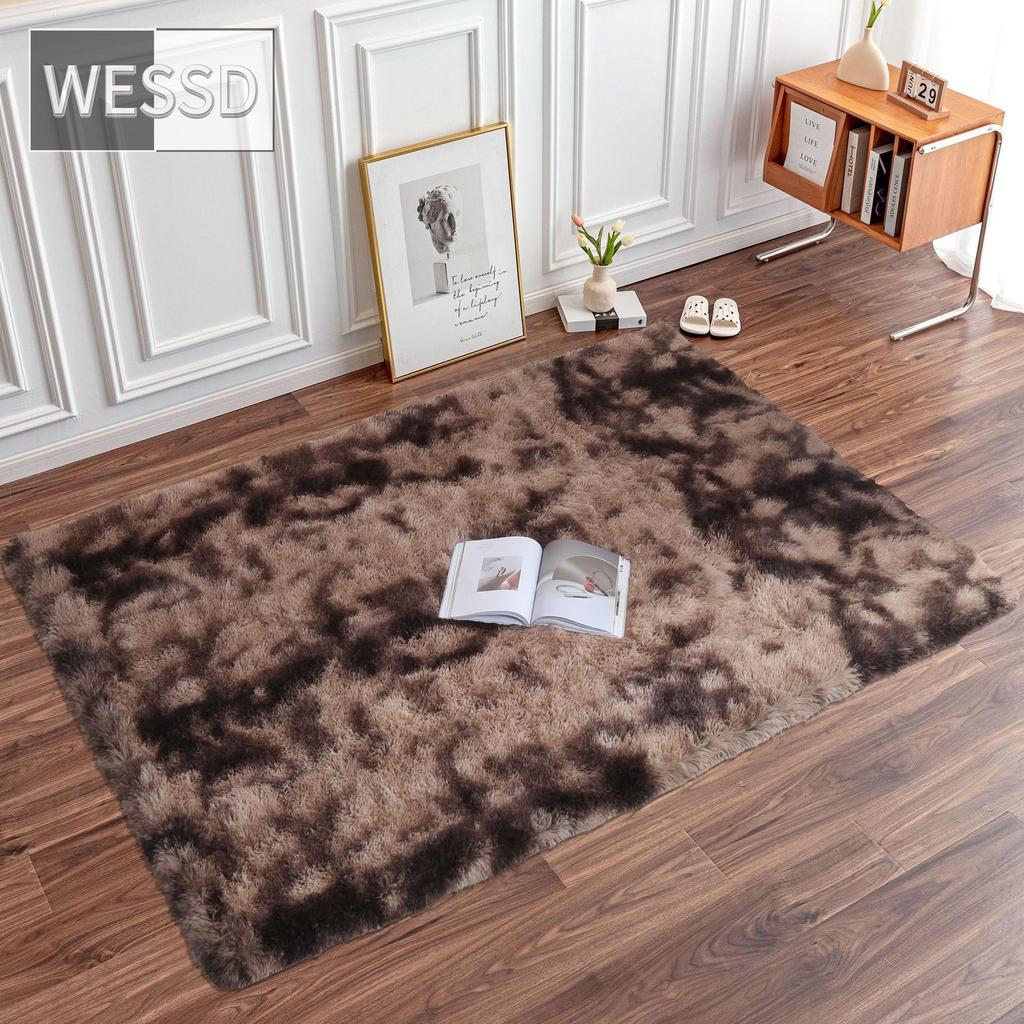 Плюшевый ковер градиентного цвета для спальни, мягкие прямоугольные мохнатые коврики для гостиной, милый пушистый коврик для комнаты для девочек, детский ковер, игровой коврик, украшение комнаты