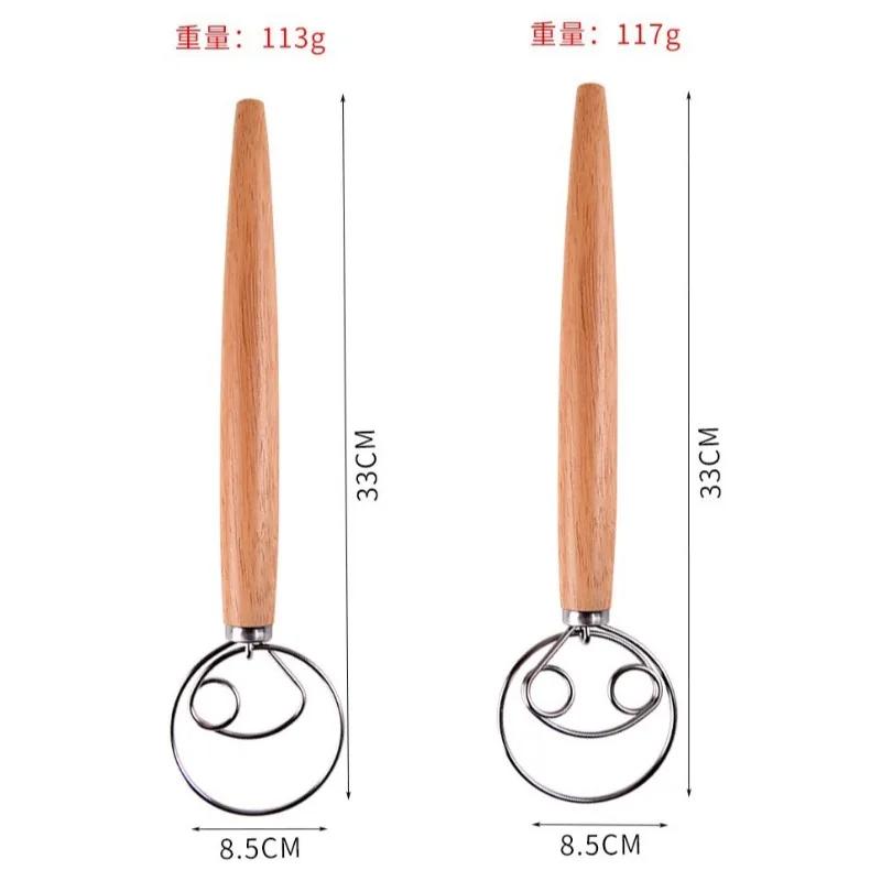 Large Hand Danish Dough Whisk Bread Mixer Stainless Steel Cake Pastry Dough Mixer Stick Egg Beater Kitchen Baking Blender Tools