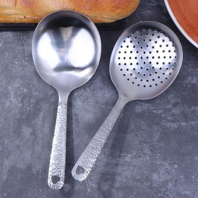 Бытовая ложка для рисовой вермишели из муки, из нержавеющей стали, с короткой ручкой, суповая ложка, дырявая, ресторанная, общая ложка для овощей