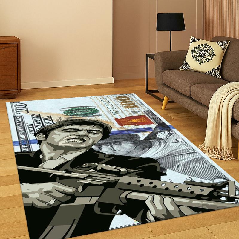 3D Ковер Scarface Классический Фильм Тони для Спальни Гостиной Дивана Игровой Комнаты Придверный Коврик Домашний Декор, Детская Игровая Зона Ковер Нескользящий