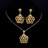Islam Flower Stainless Steel Jewelry Sets for Women Gold Color Necklace Set Jewelry eensemble de bijoux en acier inoxydable luxe