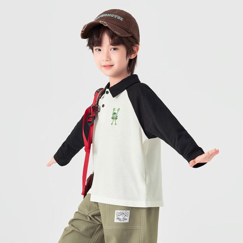Boys' Little Monster Print Raglan Sleeve Polo Shirt