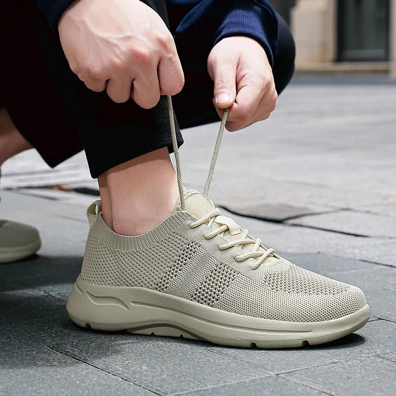 Running Walking Men Knit Shoes Fashion Casual Sneakers Sport Breathable Sport Athletic Gym Lightweight Men Sneakers Casual Shoes