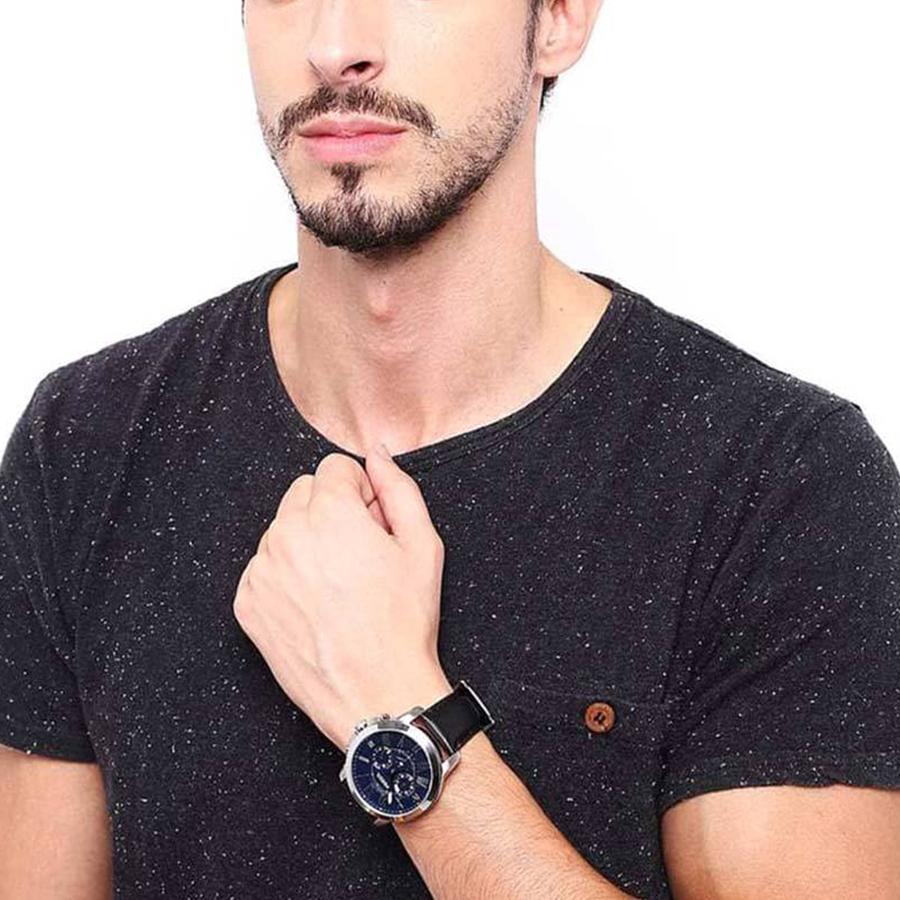 Fossil Мужские часы-хронограф - Кожаный ремешок, Три циферблата, Повседневный деловой стиль, Для ежедневной носки FS4990