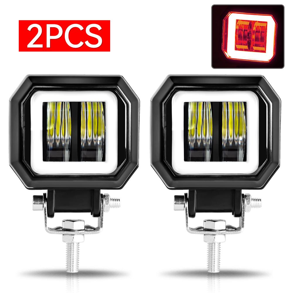 Motorcycle headlights 20W Round Wrangler Car Work Light with Aperture Off road Vehicle Modified Spotlight