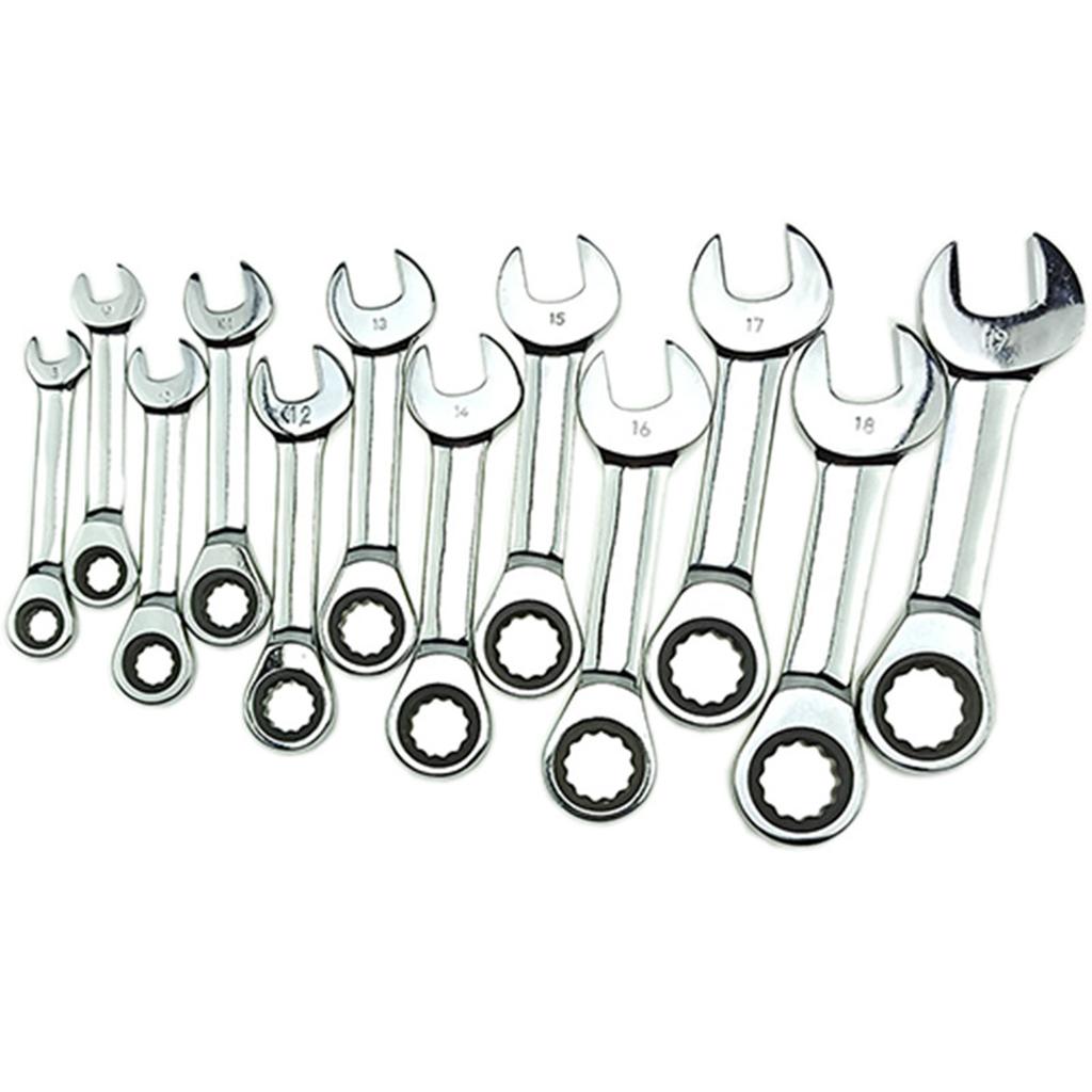 Short Handle Ratchet Wrench Reversible Combination Single Wrench 8-18mm Ratchet Socket Wrench Replacement Easy To Use