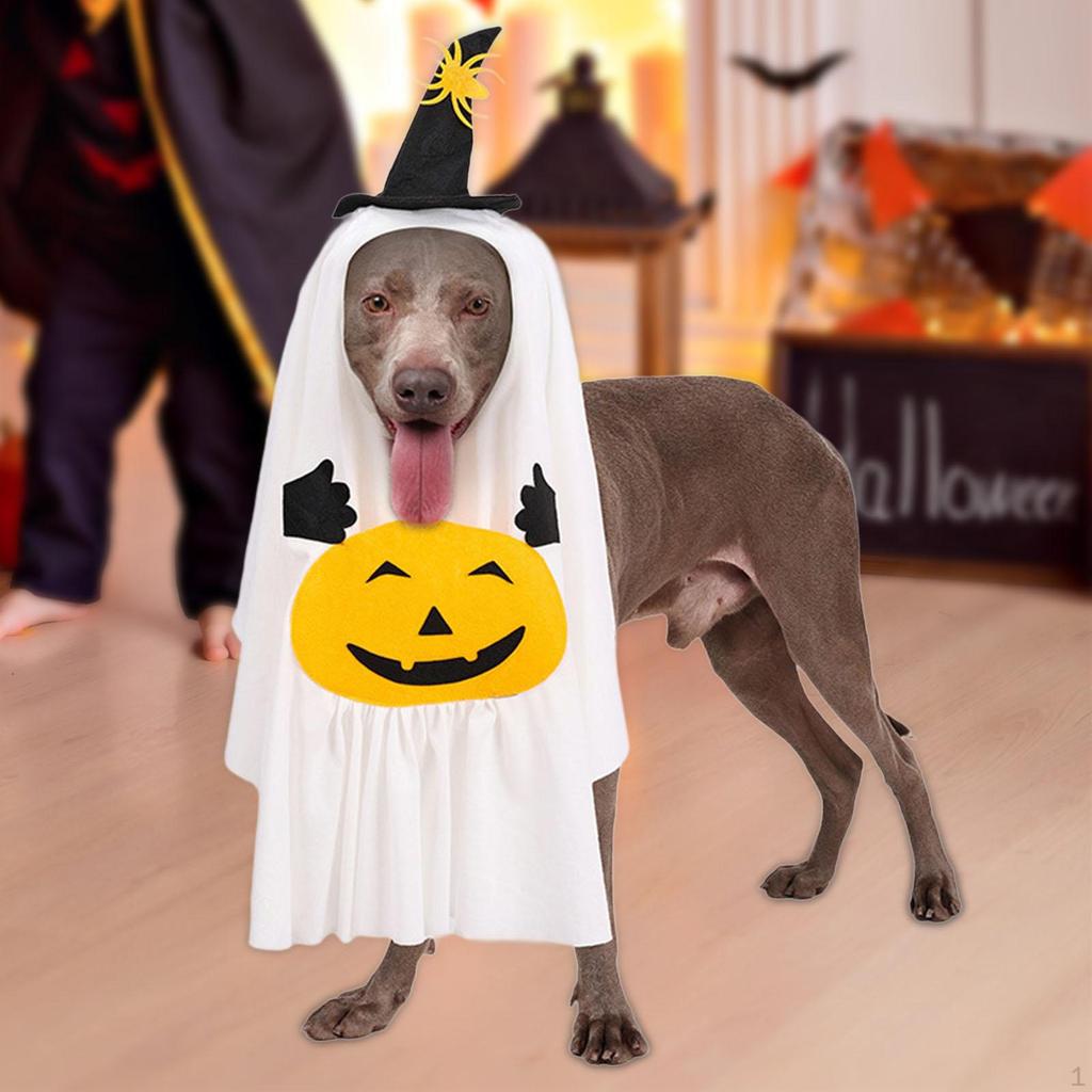 Halloween Ghost Dog Costume Apparel Cosplay Clothes for Festival Party Accessories