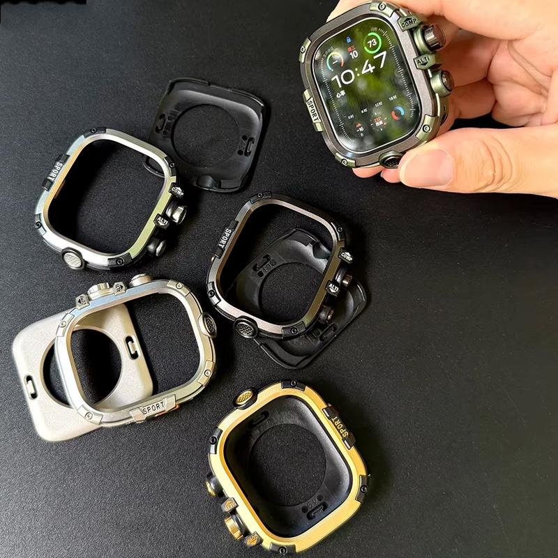 Чехол с полной защитой + ремешок для Apple Watch Ultra 3 2 49 мм Жесткий бампер Защитная пленка для экрана в стиле GWG для iWatch Series 11 10 46 мм 45 мм 4