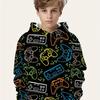 Trendy Gamepad 3D Print Cute Cozy Hoodie For Kids Boys - Keep Him Warm And Stylish!
