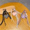 Heart-shaped Leather Key Chain Leather Exquisite Girls' Bag Accessory Light Luxury Pendant  DIY