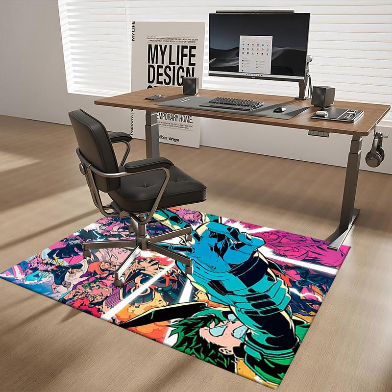 1pc My Hero Academia Anime Characters Chair Mat - Office Desk Carpet, Anti-Slip Rug for Home Decor, Suitable for All Seasons, Perfect Gift for Fans.T0
