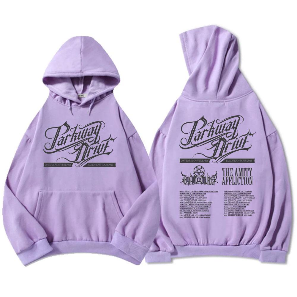 Parkway Drive 20-летний юбилейный европейский тур 2025 Толстовки Мода рок-группы Графические свитшоты Зимний флис Мужские пуловеры