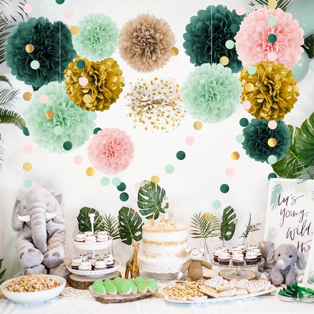 Свадебные украшения тканевые помпоны бумажные гирлянды круглые для свадьбы дня рождения вечеринки украшения фон