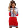 Womens Ladies Sweater Jumper Long Dresses Skirt Winter Long Sleeve Striped Tops